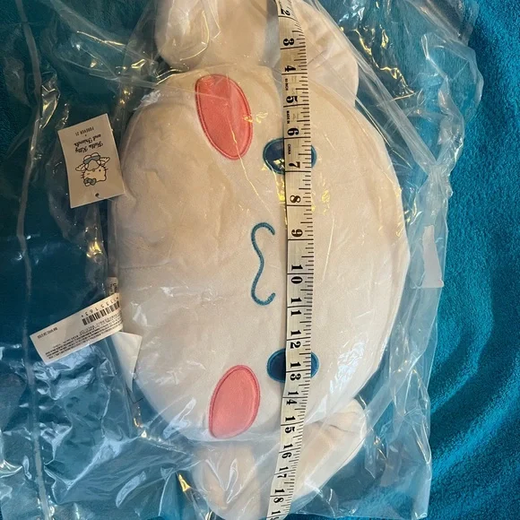 Cinnamoroll Hello Kitty Sanrio White Plush Pillow Pink and Blue Accents NWT - Picture 4 of 8